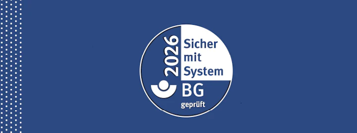"Sicher mit System" logo